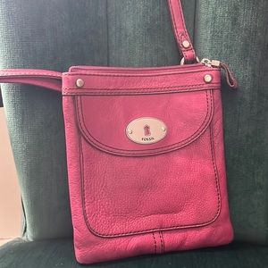Pink Fossil Crossbody Bag
